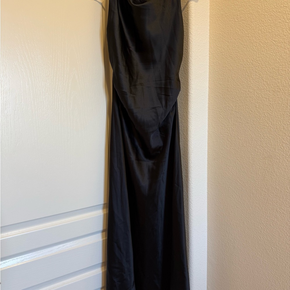 Zara Black Cowl Neck Sleeveless Maxi Gown